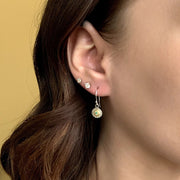 Silver & Gold Emerald Earrings - "Harmony in Green"