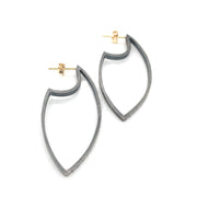 Sterling Silver Marquise Shaped Diamond Earrings - "Large Celine"