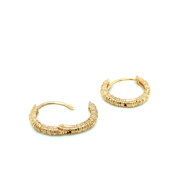 Yellow Gold Hinged Hoops- "Chroma"