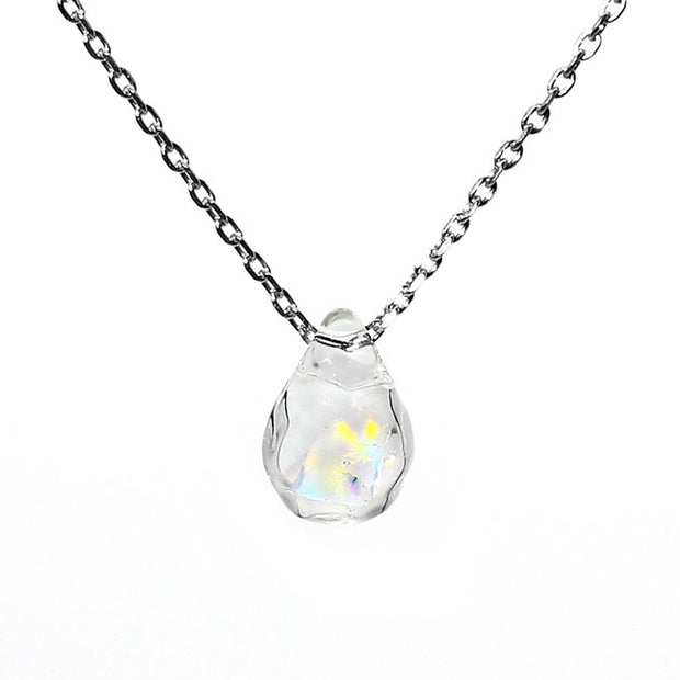 Petite Gilson Opal in Borosilicate Glass Stainless Steel Necklace