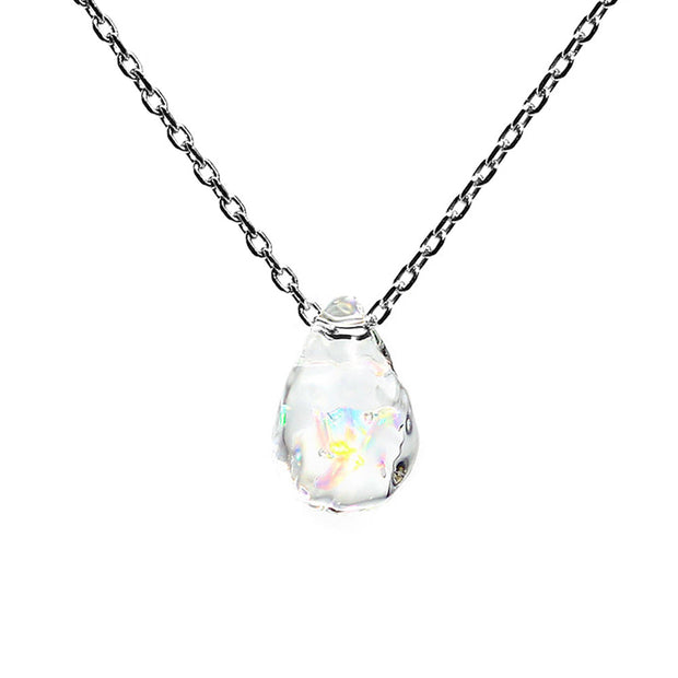 Petite Gilson Opal in Borosilicate Glass Stainless Steel Necklace