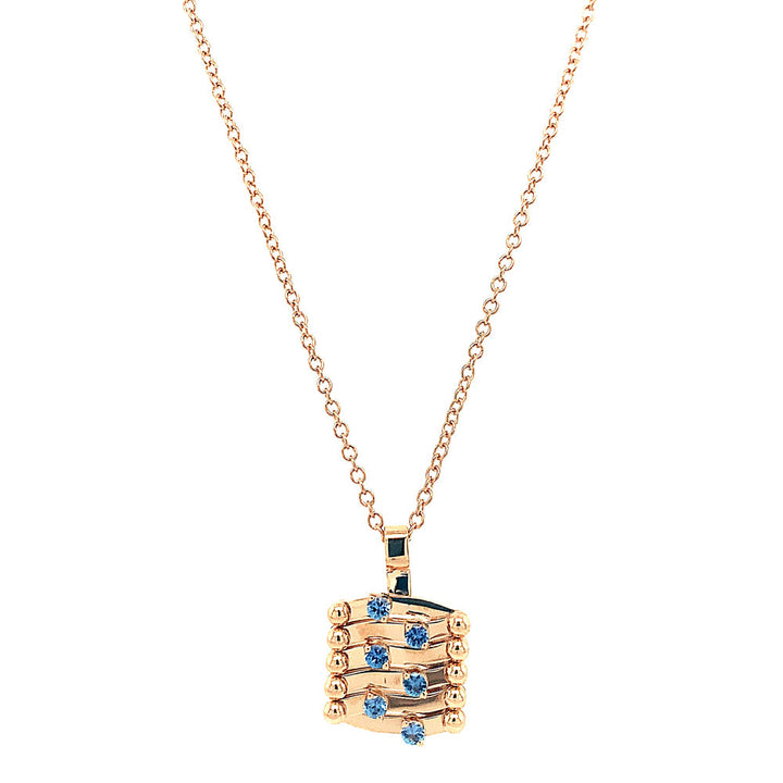 Yogo Sapphire & Rose Gold Expandable Pendant - "Brevetto"