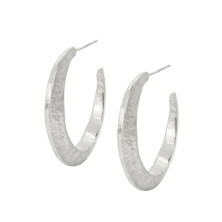 Sterling Silver Semi Hoop Earrings - "Nairobi"
