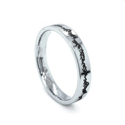 Men's Tungsten Band with Laser Engraved Mountain Range - "Peaks"