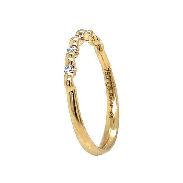 Yellow Gold and Diamond Stacking Ring- "Venetian Night"