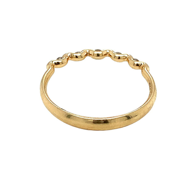 Yellow Gold and Diamond Stacking Ring- "Venetian Night"