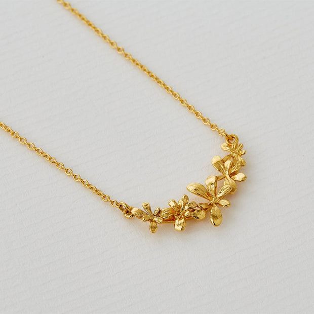 Gold Vermeil In-Line Necklace -"Sprouting Rosette"