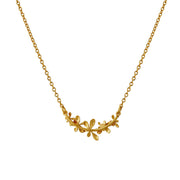 Gold Vermeil In-Line Necklace -"Sprouting Rosette"