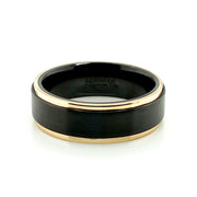 Zirconium Satin Finish Band with Gold Inlay