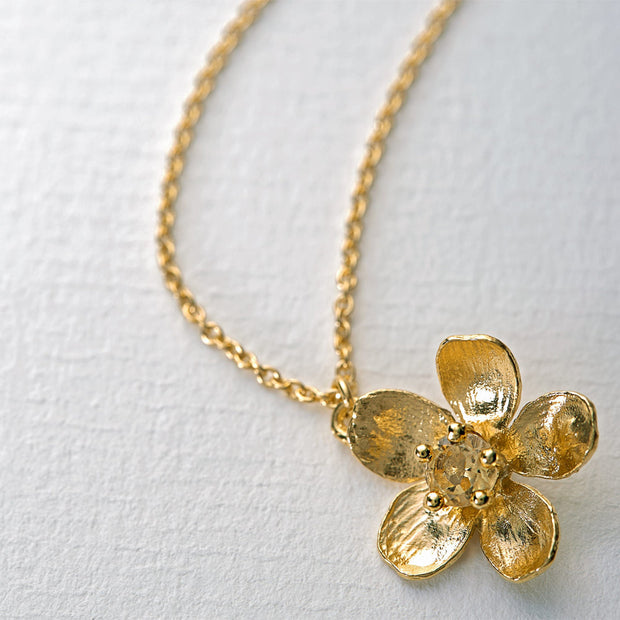 Gold Vermeil & Citrine Necklace - "Buttercup"