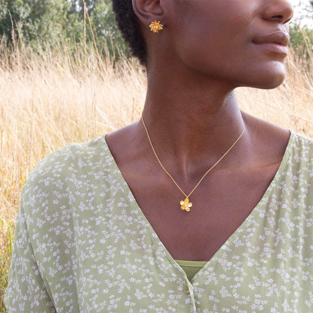 Gold Vermeil & Citrine Necklace - "Buttercup"