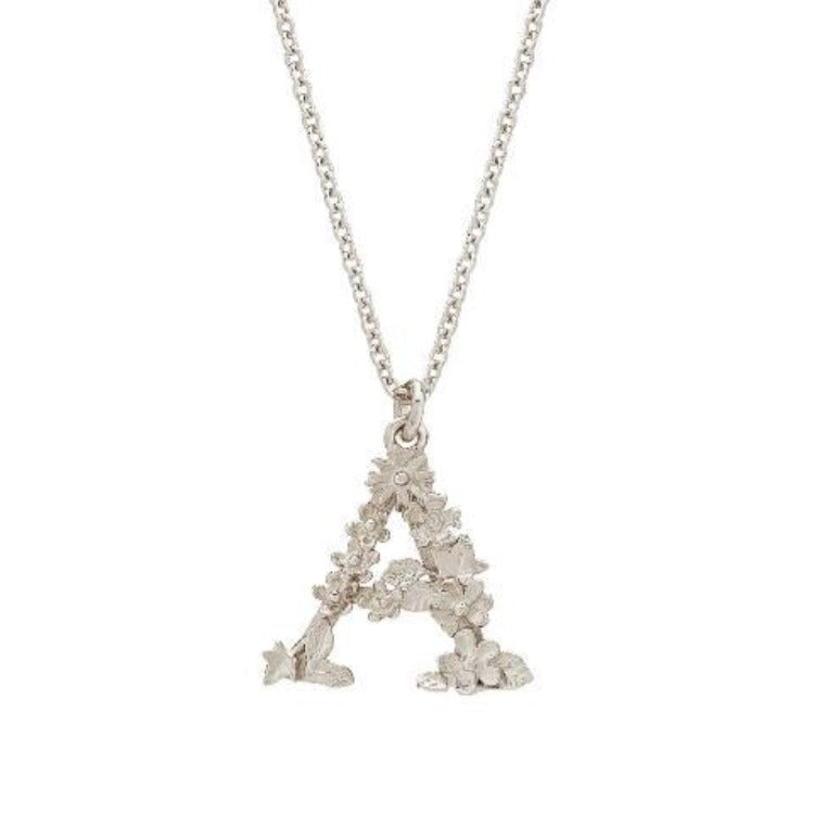 Floral "A" necklace by Alex Monroe