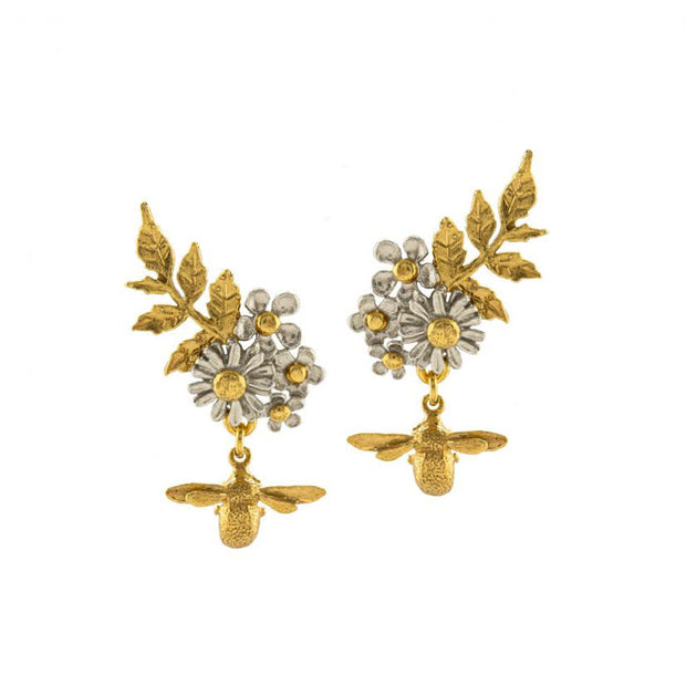 Sterling Silver & Gold Vermeil Earrings - "Posy Bloom"