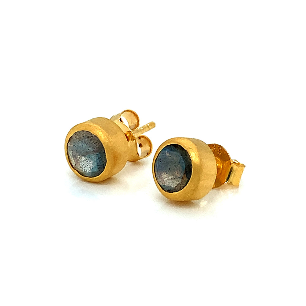 Gold Vermeil & Labradorite Stud Earrings