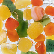 Happiness Gem-Water water bottle - carnelian, orange calcite, nephrite jade, & rock crystal