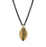 Glistening Textured Leaf Pendant