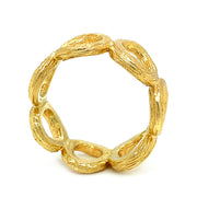 Yellow Gold Textured Ring- "Round Link Arbor Band"