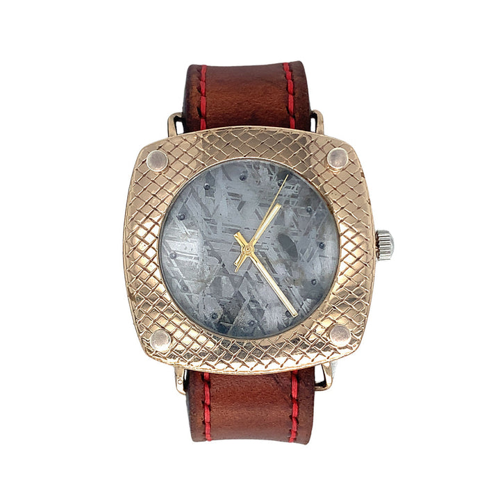 Meteorite Watch with Leather Strap- "Slice of the Heavens"