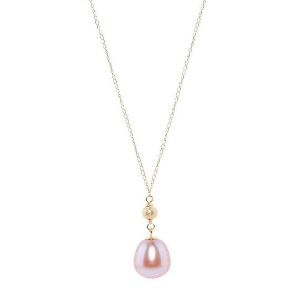 Pearl Drop Necklace - "Princess Pink"