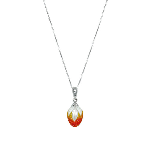 Lab Grown Diamond & Pearl Necklace - "Galaxia Bud"