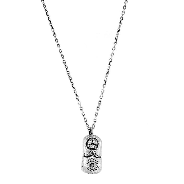 Matryoshka Sterling Silver Charm Necklace