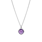 Sterling Silver Kite-Shaped Amethyst Necklace