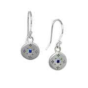 Sterling Silver and Sapphire Earrings - "New Moon"