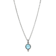 Sterling Silver & Blue Topaz Necklace with Accents