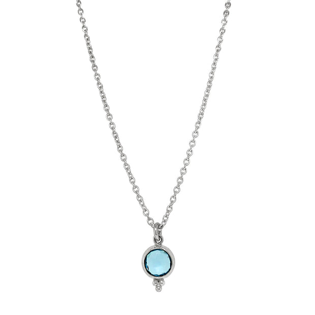 Sterling Silver & Blue Topaz Necklace with Accents