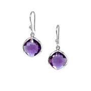 Amethyst Sterling Silver Kite-Shaped Drop Earrings - "Purple Reverie"