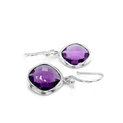 Amethyst Sterling Silver Kite-Shaped Drop Earrings - "Purple Reverie"