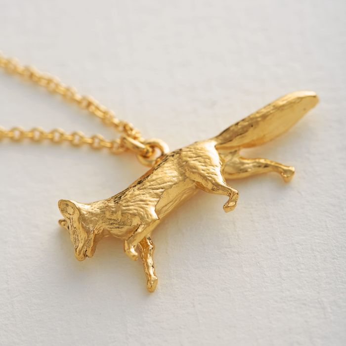 Gold Vermeil Necklace - "Prowling Fox"