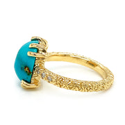 Carico Lake Turquoise & Diamond Ring - "Moonrise"