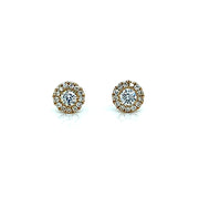 Petite Diamond Cluster Yellow Gold Studs