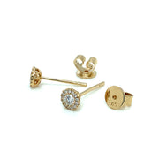 Petite Diamond Cluster Yellow Gold Studs