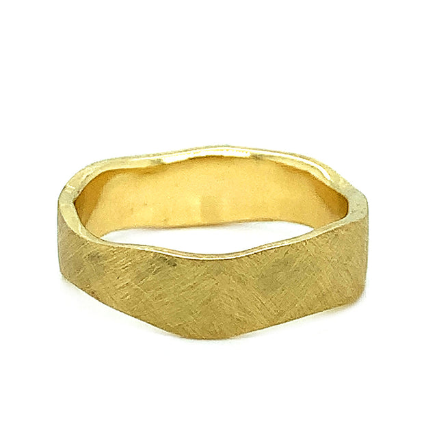 18K Yellow Gold Band - "Wheat in the Wind"